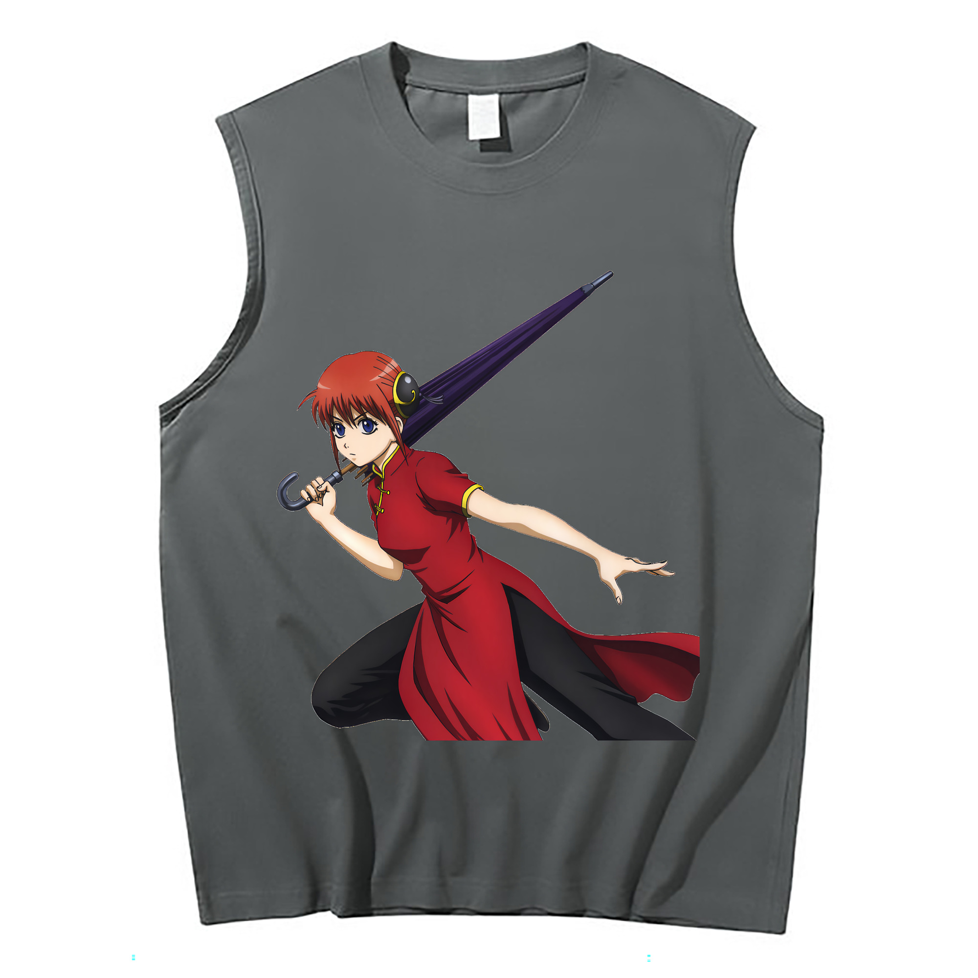 （画像用） ぎんたま 坂田銀時（さかたぎんとき） 神楽 志村新八（しむら しんぱち） GINTAMA Sakata Gintoki Kagura Shimura Shinpachi コットン100％タンクトップ（フロントプリント）